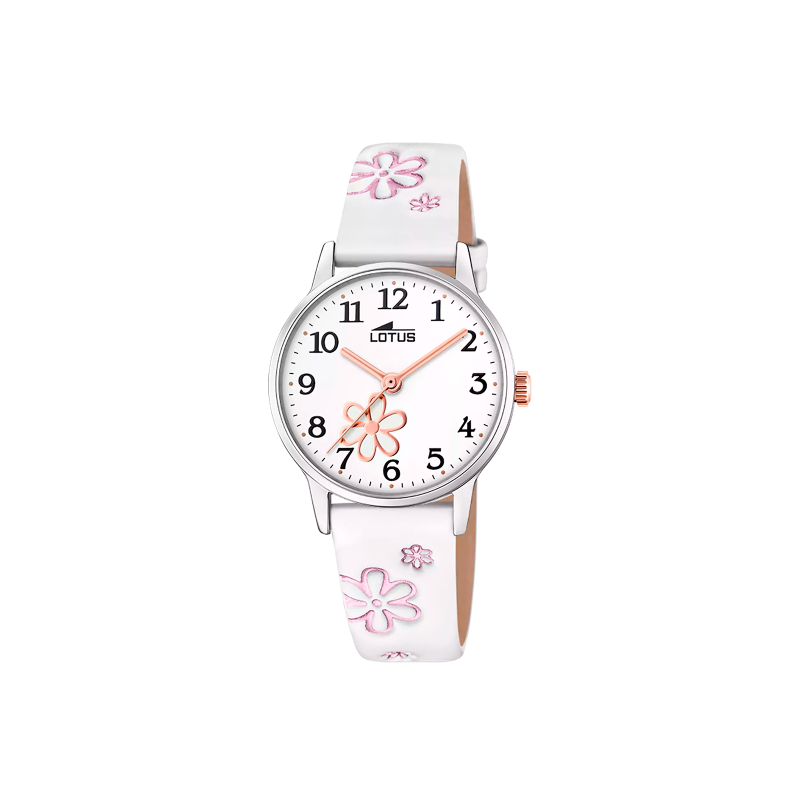 Reloj Lotus Infantil Niña Esfera Blanca y Flor 18863/1