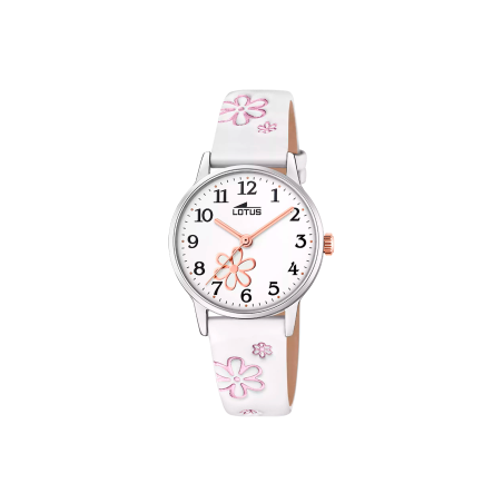 Reloj Lotus Infantil Niña Esfera Blanca y Flor 18863/1