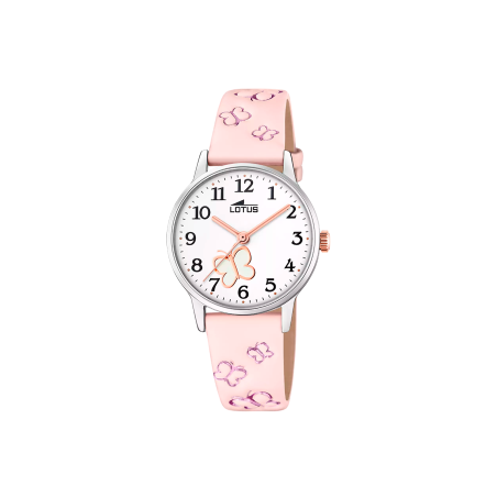 Reloj Lotus Infantil Niña Esfera Blanca y Mariposa 18864/2