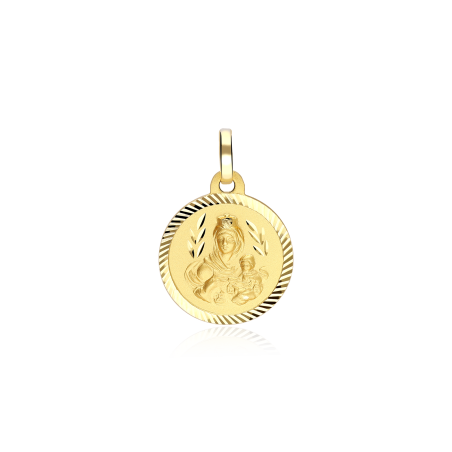 Medalla Oro 18k 16mm "Virgen del Carmen"