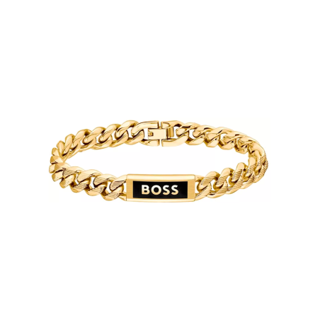 Pulsera Hugo Boss Hombre Kassy Emblem Acero Dorada 1580680M