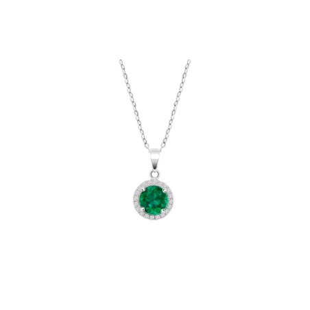 Collar Lotus Silver Mujer Colors Piedra Verde LP3790-1/3