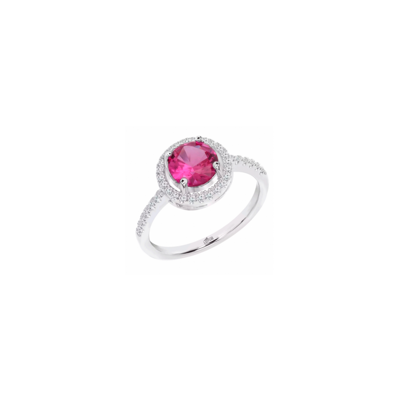 Anillo Lotus Silver Mujer Plata Piedra Rosa LP3790-3/2