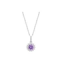 Collar Lotus Silver Mujer Colors Morado LP3791-1/2
