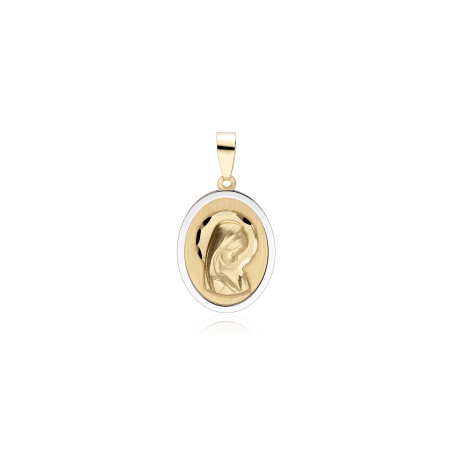 Medalla Virgen Niña Oro Bicolor 18k