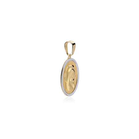 Medalla Virgen Niña Oro Bicolor 18k