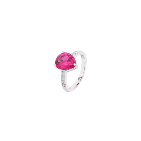 Anillo Lotus Silver Mujer Plata Piedra Rosa LP3793-3/2