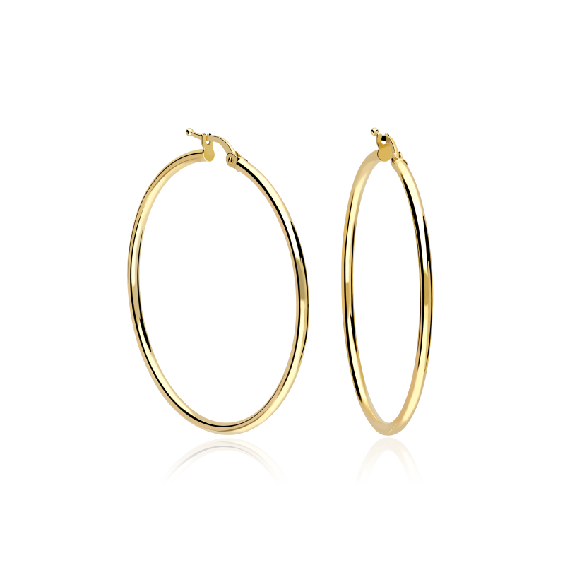 Orecchini A Cerchio Oro 18k 30mm Lisci - Eleganti E Semplici, Donna, Con Astuccio Regalo