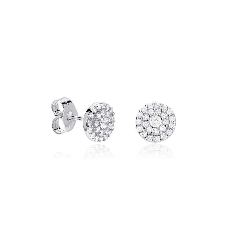PENDIENTES "ROSSETTI PRO" ORO BLANCO 18K Y CIRCONITAS