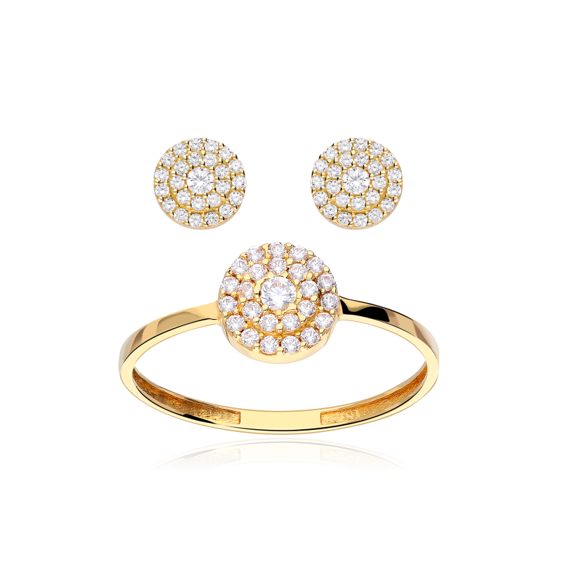 CONJUNTO "ROSSETTI PRO" ORO 18K Y CIRCONITAS
