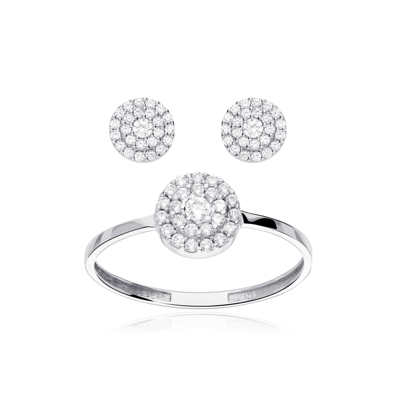 CONJUNTO "ROSSETTI PRO" ORO BLANCO 18K Y CIRCONITAS