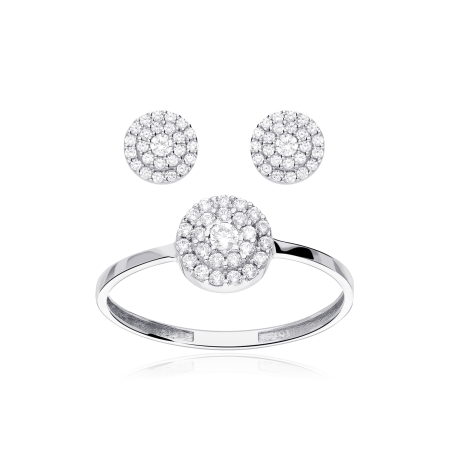 CONJUNTO "ROSSETTI PRO" ORO BLANCO 18K Y CIRCONITAS