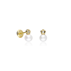 PENDIENTES "STREAM" ORO 18K Y PERLAS CULTIVADAS 7MM