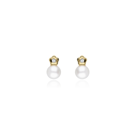 PENDIENTES "STREAM" ORO 18K Y PERLAS CULTIVADAS 7MM