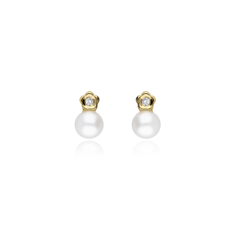 PENDIENTES "STREAM" ORO 18K Y PERLAS CULTIVADAS 9MM