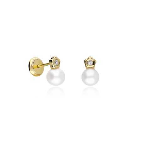 PENDIENTES "STREAM" ORO 18K Y PERLAS CULTIVADAS 9MM