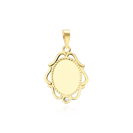 MEDALLA "VIRGEN NIÑA" ORO 18K Y CIRCONITA