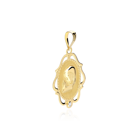 MEDALLA "VIRGEN NIÑA" ORO 18K Y CIRCONITA