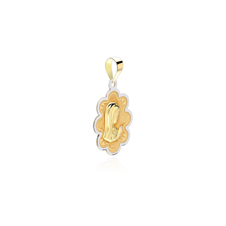 Medalla Virgen Niña de Oro Bicolor 18k