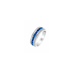Anillo Lotus Silver Mujer Media Alianza Azul LP3600-3/1