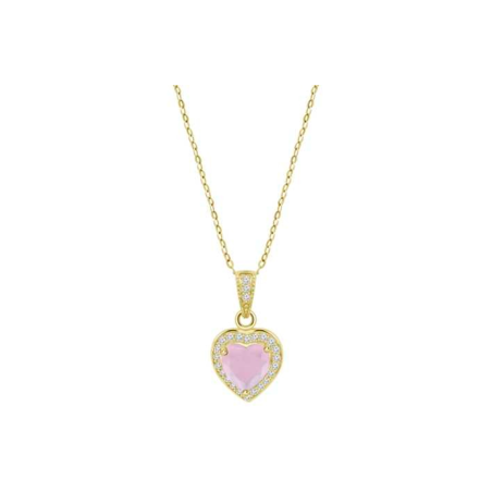 Collar Lotus Silver Mujer Colors Corazón Circonita Rosa LP3784-1/2