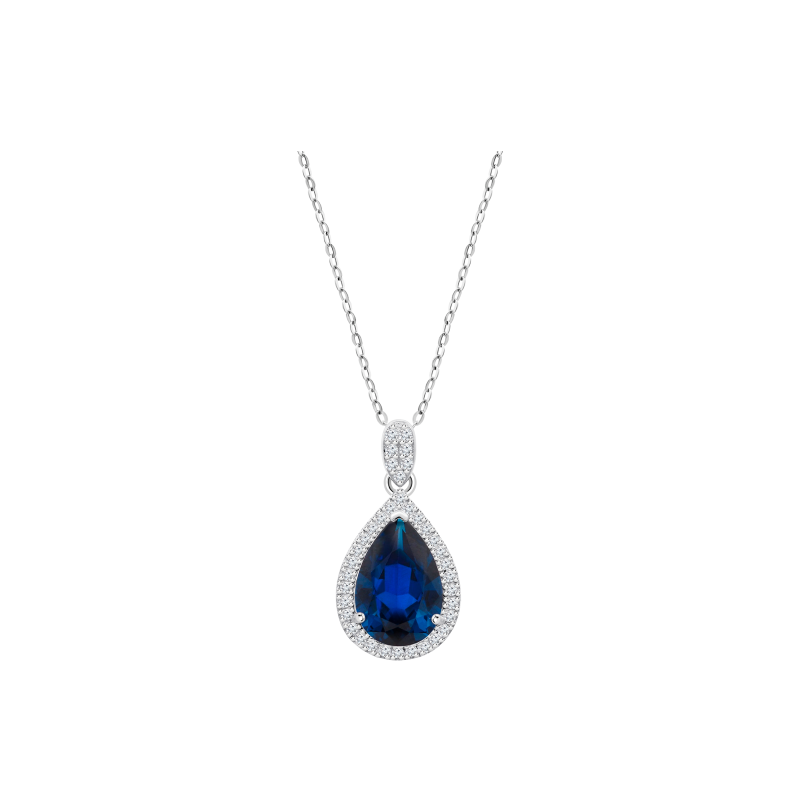 Collar Lotus Silver Mujer Colors Circonita Azul LP3789-1/2 Collar Lotus Silver Mujer Colors Circonita Azul LP3789-1/2