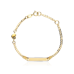 Pulsera Oro 18k y circonita 14cm "Mi corazoncito"