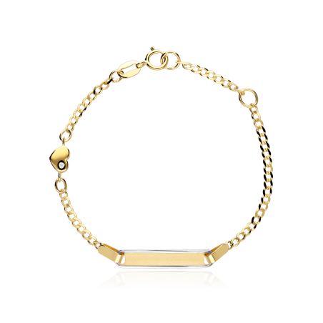 Pulsera Oro 18k y circonita 14cm "Mi corazoncito"