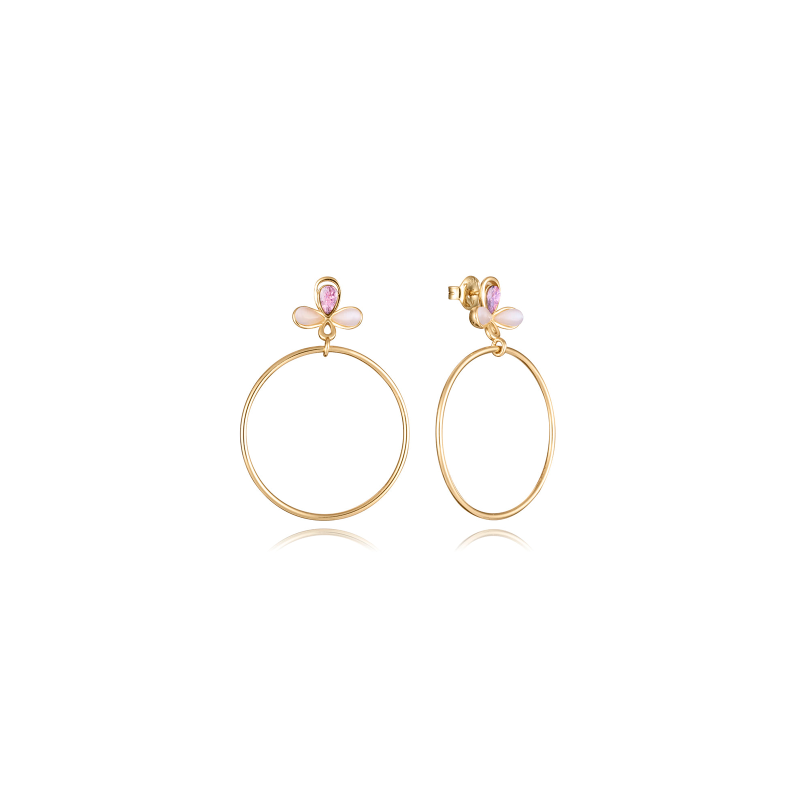 Pendientes Viceroy Mujer Plata Baño Oro Circonitas y Aro 13198E100-39