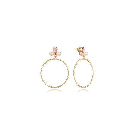 Pendientes Viceroy Mujer Plata Baño Oro Circonitas y Aro 13198E100-39