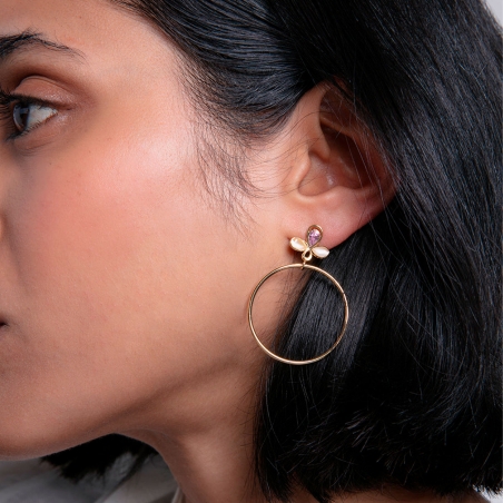 Pendientes Viceroy Mujer Plata Baño Oro Circonitas y Aro 13198E100-39