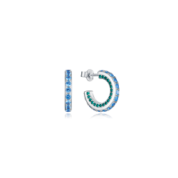 Pendientes Viceroy Mujer Plata Baño Oro Aro Azul y Verde 9127E000-39