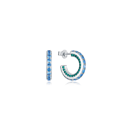 Pendientes Viceroy Mujer Plata Baño Oro Aro Azul y Verde 9127E000-39