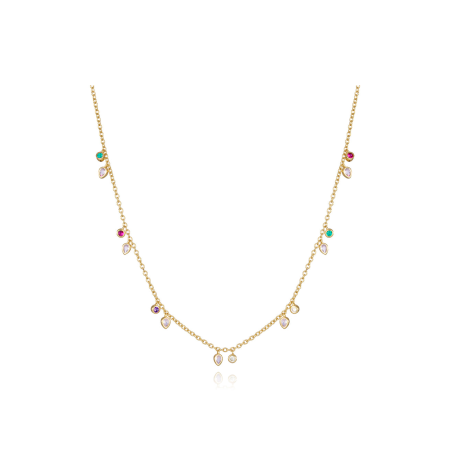 Collar Viceroy Mujer Plata Baño Oro Circonitas De Colores 9122C100-39