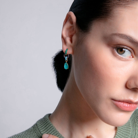 Pendientes Viceroy Mujer Plata Aros Entrelazados Azul y Verde 13194E100-99