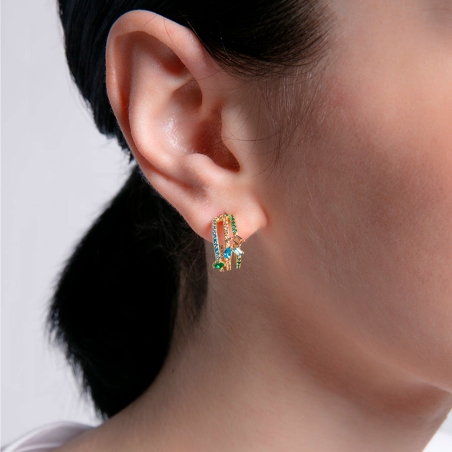 Pendientes Viceroy Mujer Plata Baño Oro Circonitas De Colores 15121E100-39
