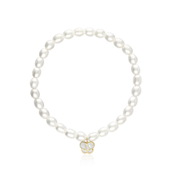 Pulsera Oro 18 k y Perlas cultivadas "Farfalle"