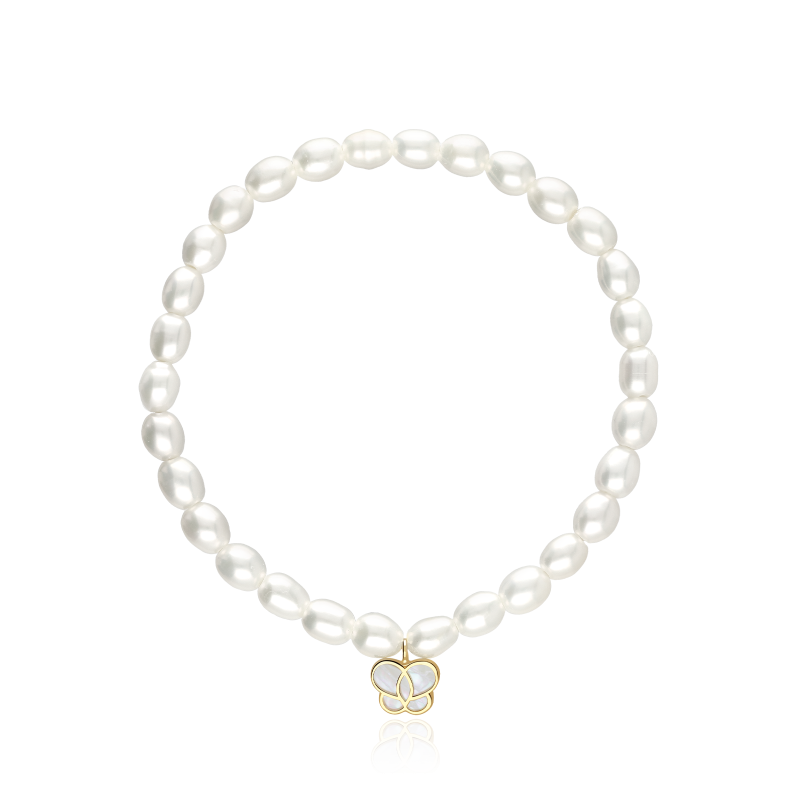 Pulsera Oro 18 k y Perlas cultivadas "Farfalle"