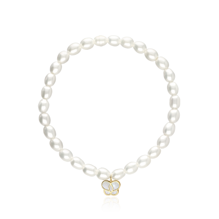Pulsera Oro 18 k y Perlas cultivadas "Farfalle"
