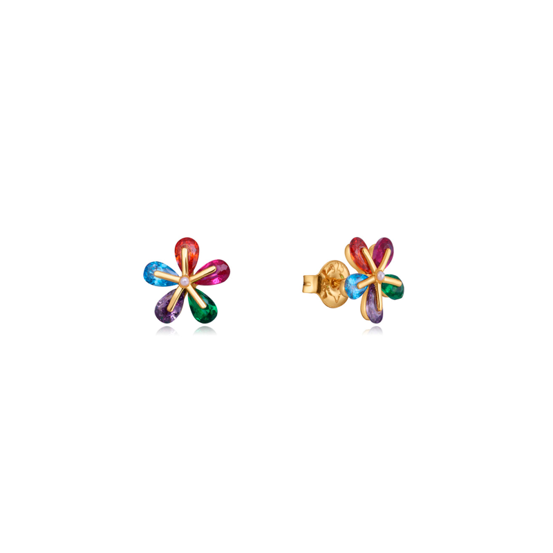 Pendientes Viceroy Mujer Plata Baño Oro Cristales de Colores 13083E100-99