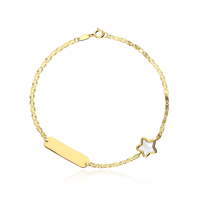 Pulsera Oro 18k y nácar "Holy"
