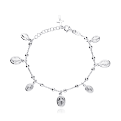 Pulsera Plata Primera ley 18cm "Milagrosa"