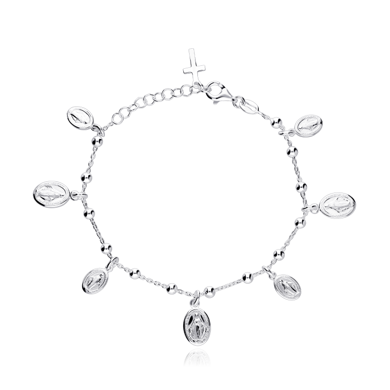 Pulsera Plata Primera ley 18cm "Milagrosa"