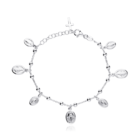 Pulsera Plata Primera ley 18cm "Milagrosa"
