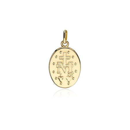 Medalla Oro 18k brillo "Mi Virgen"