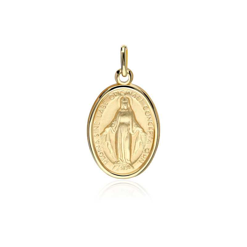 Medalla Oro 18k brillo "Mi Virgen"