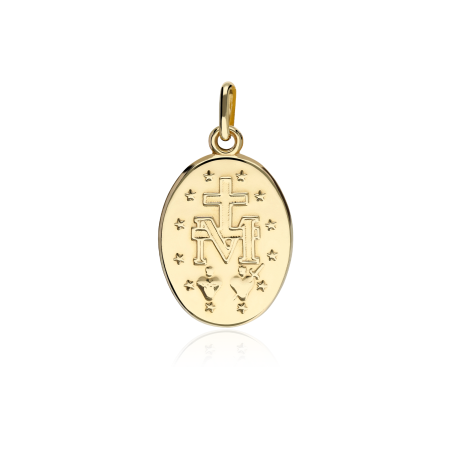 Medalla Oro 18k brillo "Mi Virgen"