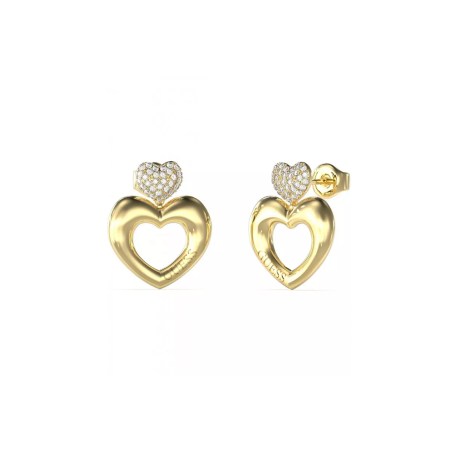 Pendientes Guess Mujer Crazy In Love Doble Corazón JUBE05209JWYGT-U