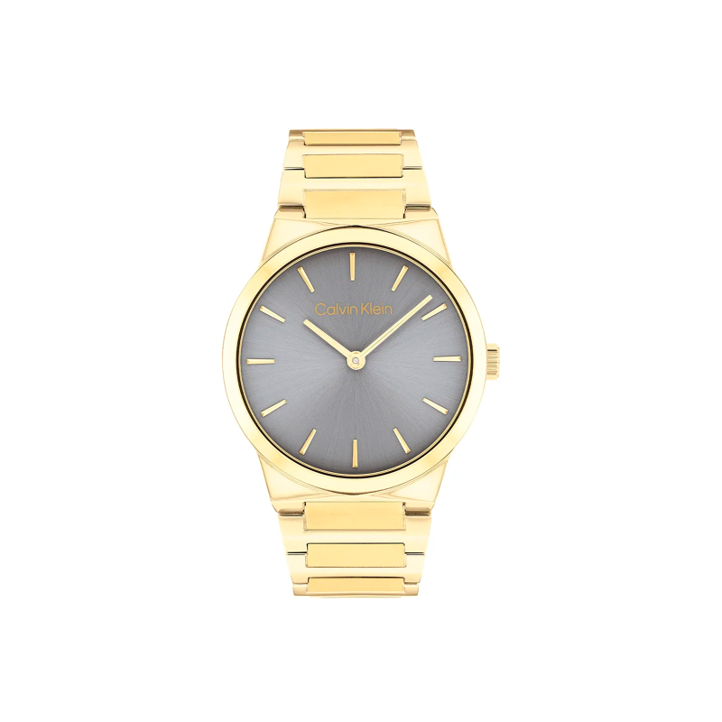 Reloj Calvin Klein Mujer Linear Elegance Dorado Esfera Negra 25100082