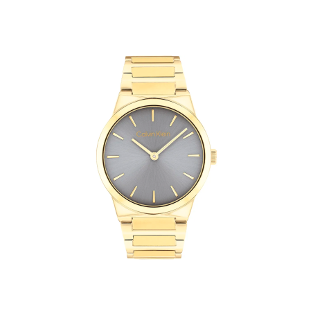 Reloj Calvin Klein Mujer Linear Elegance Dorado Esfera Negra 25100082